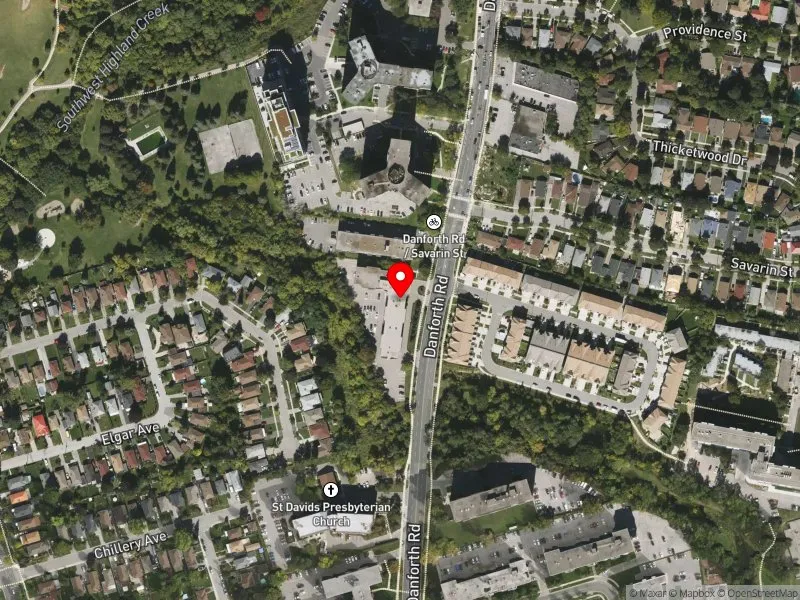 RentSafeTO apartment evaluation satellite view of 1320 DANFORTH RD in Scarborough Centre, Toronto