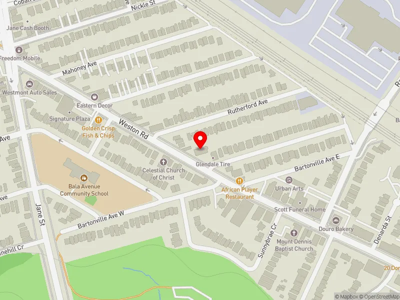 RentSafeTO apartment evaluation map view of 1321 WESTON RD in York South-Weston, Toronto