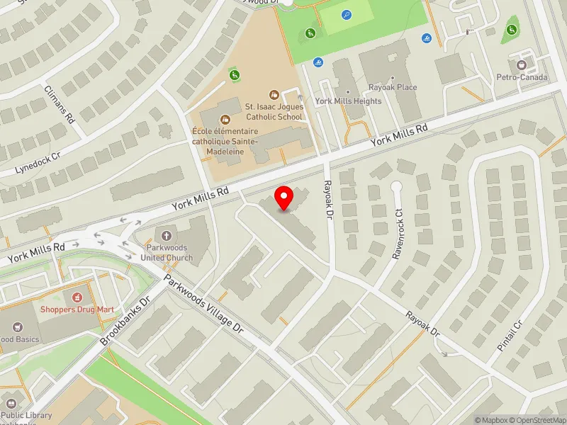 RentSafeTO apartment evaluation map view of 1325 YORK MILLS RD in Don Valley East, Toronto