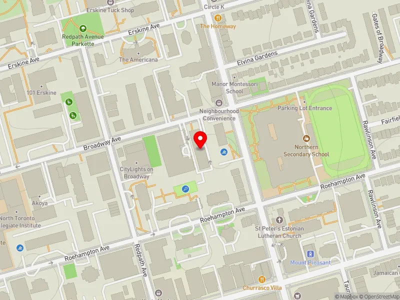 RentSafeTO apartment evaluation map view of 133 BROADWAY AVE in Toronto-St. Paul's, Toronto