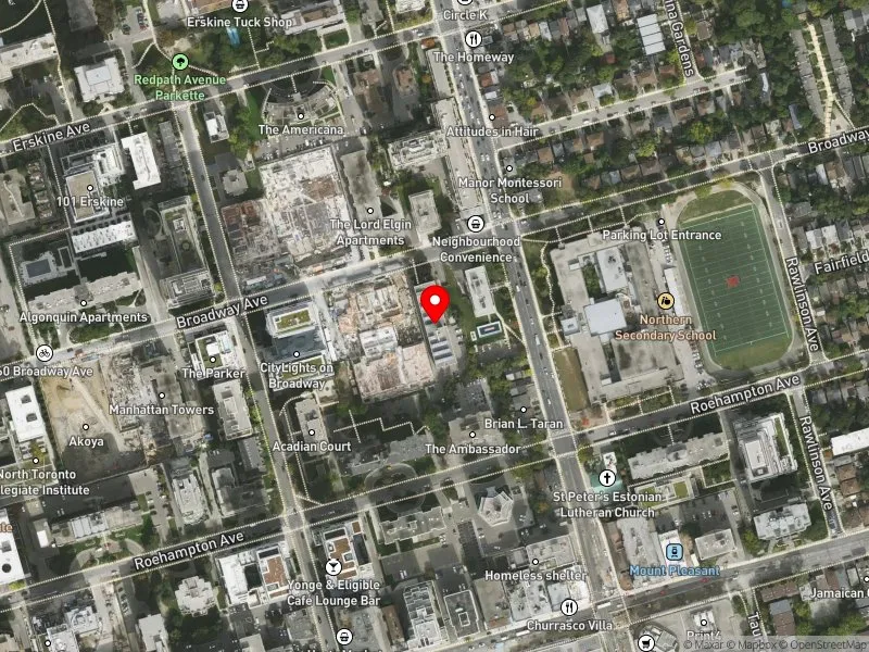 RentSafeTO apartment evaluation satellite view of 133 BROADWAY AVE in Toronto-St. Paul's, Toronto