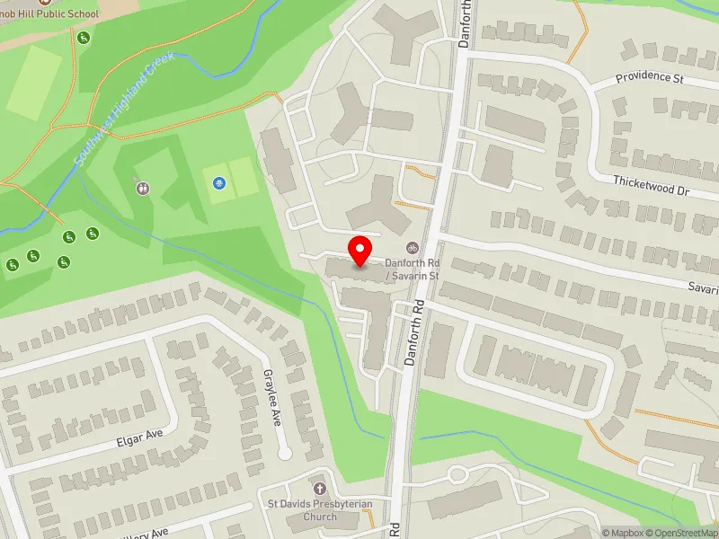 RentSafeTO apartment evaluation map view of 1330 DANFORTH RD in Scarborough Centre, Toronto