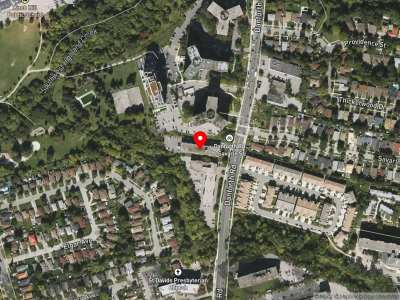 RentSafeTO apartment evaluation satellite view of 1330 DANFORTH RD in Scarborough Centre, Toronto
