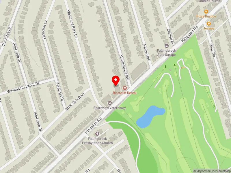 RentSafeTO apartment evaluation map view of 1336 KINGSTON RD in Scarborough Southwest, Toronto