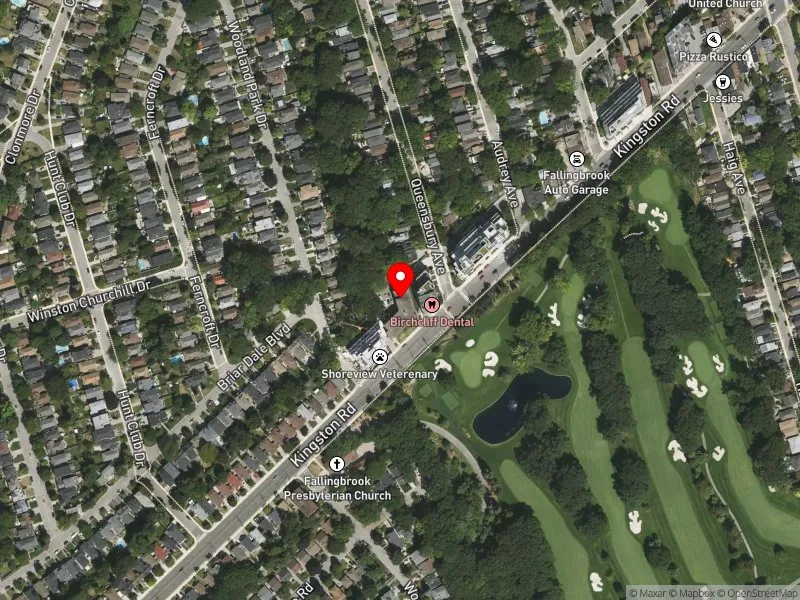 RentSafeTO apartment evaluation satellite view of 1336 KINGSTON RD in Scarborough Southwest, Toronto