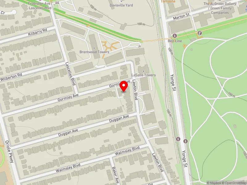 RentSafeTO apartment evaluation map view of 134 LAWTON BLVD in Toronto-St. Paul's, Toronto