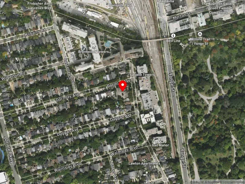 RentSafeTO apartment evaluation satellite view of 134 LAWTON BLVD in Toronto-St. Paul's, Toronto