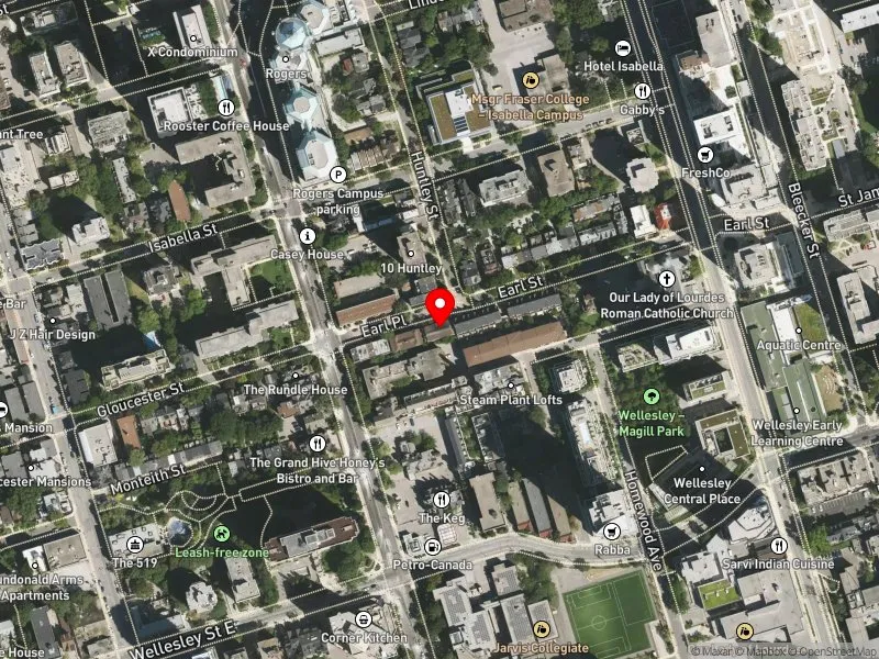 RentSafeTO apartment evaluation satellite view of 135 EARL PL in Toronto Centre, Toronto