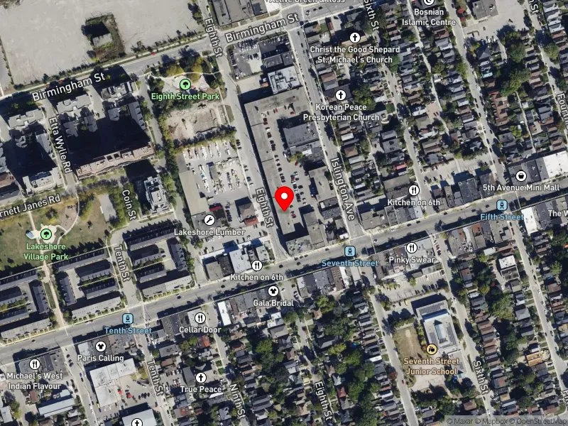 RentSafeTO apartment evaluation satellite view of 135 EIGHTH ST in Etobicoke-Lakeshore, Toronto