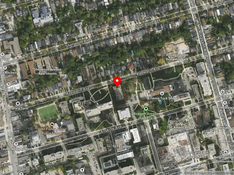 RentSafeTO apartment evaluation satellite view of 135 KEEWATIN AVE in Don Valley West, Toronto