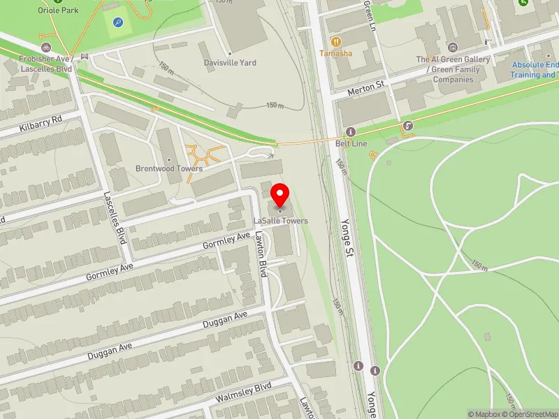 RentSafeTO apartment evaluation map view of 135 LAWTON BLVD in Toronto-St. Paul's, Toronto