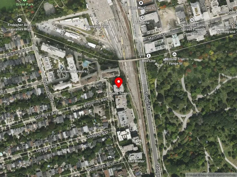 RentSafeTO apartment evaluation satellite view of 135 LAWTON BLVD in Toronto-St. Paul's, Toronto