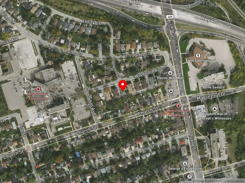 RentSafeTO apartment evaluation satellite view of 135 WOODWARD AVE in York South-Weston, Toronto