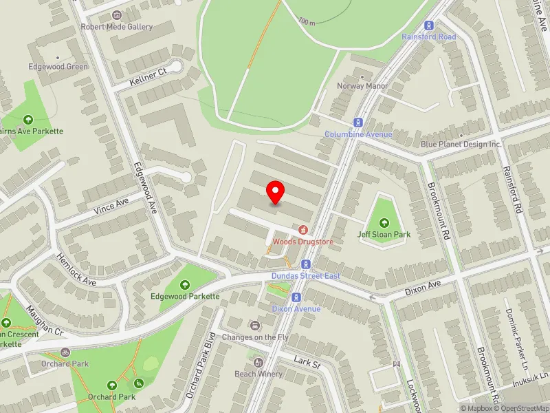 RentSafeTO apartment evaluation map view of 136 KINGSTON RD in Beaches-East York, Toronto