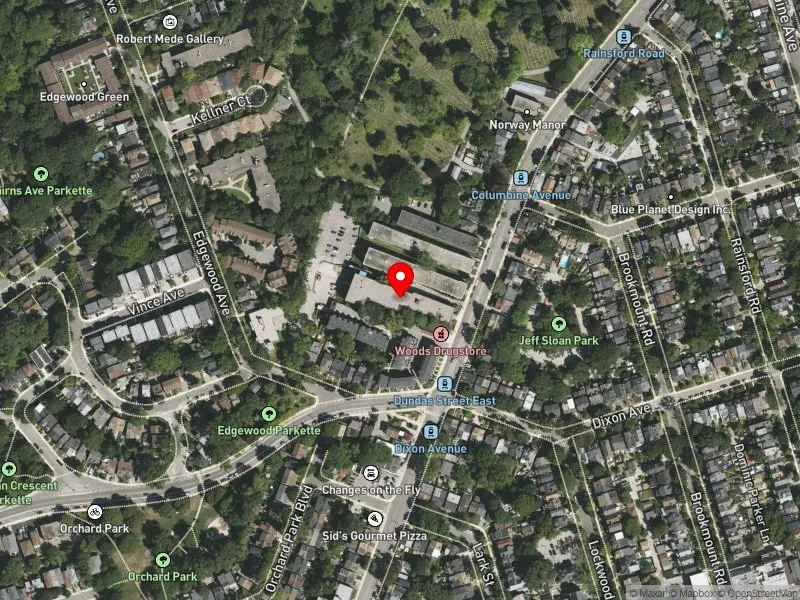 RentSafeTO apartment evaluation satellite view of 136 KINGSTON RD in Beaches-East York, Toronto