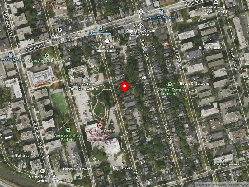 RentSafeTO apartment evaluation satellite view of 137 DUNN AVE in Parkdale-High Park, Toronto