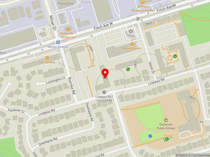 RentSafeTO apartment evaluation map view of 137 LINDYLOU RD in Humber River-Black Creek, Toronto
