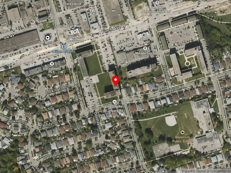 RentSafeTO apartment evaluation satellite view of 137 LINDYLOU RD in Humber River-Black Creek, Toronto