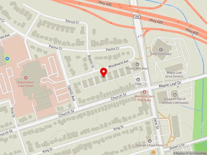 RentSafeTO apartment evaluation map view of 137 WOODWARD AVE in York South-Weston, Toronto