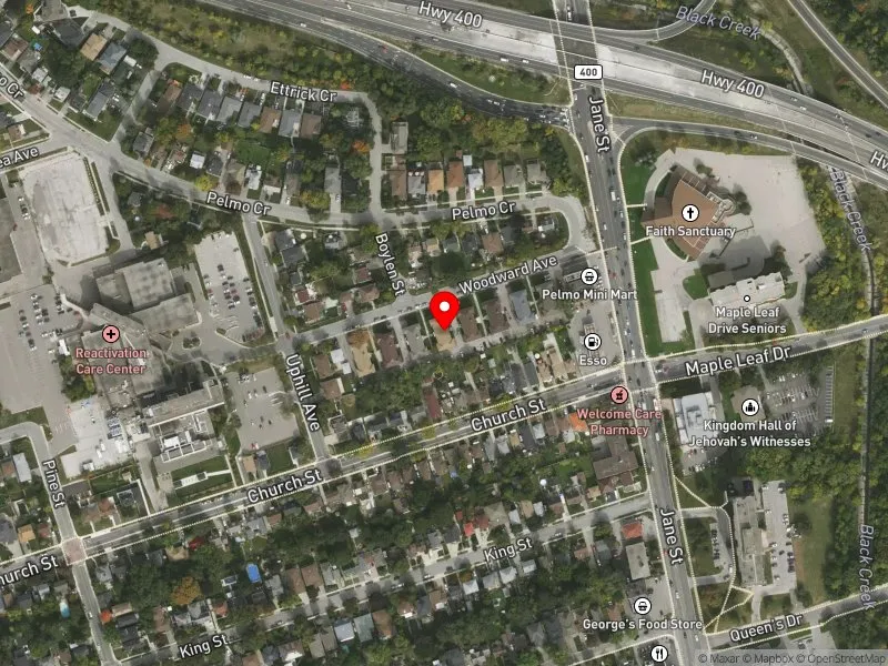 RentSafeTO apartment evaluation satellite view of 137 WOODWARD AVE in York South-Weston, Toronto