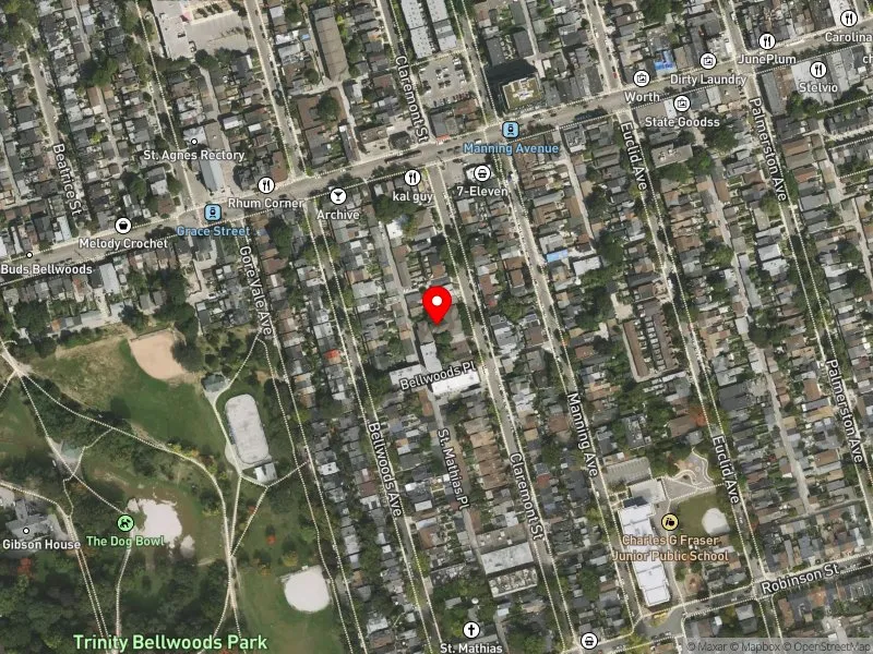 RentSafeTO apartment evaluation satellite view of 138 CLAREMONT ST in Spadina-Fort York, Toronto