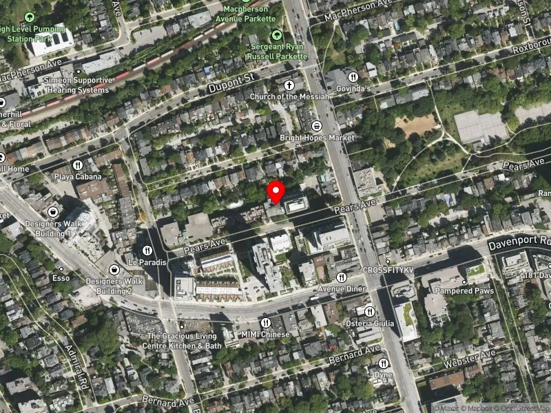 RentSafeTO apartment evaluation satellite view of 138 PEARS AVE in University-Rosedale, Toronto