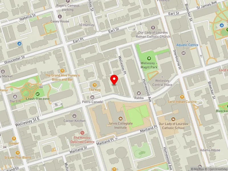 RentSafeTO apartment evaluation map view of 138 WELLESLEY ST E in Toronto Centre, Toronto