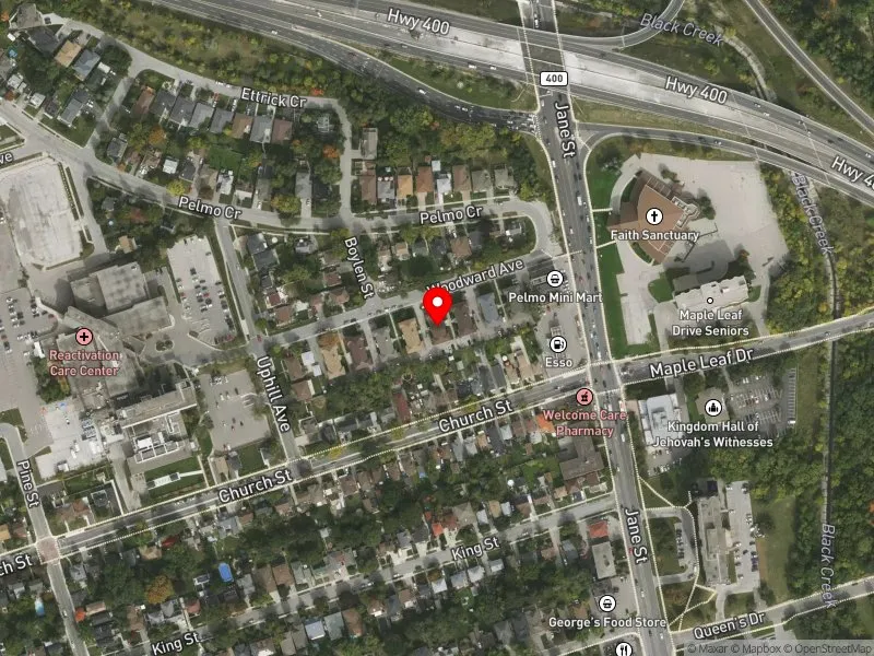 RentSafeTO apartment evaluation satellite view of 139 WOODWARD AVE in York South-Weston, Toronto
