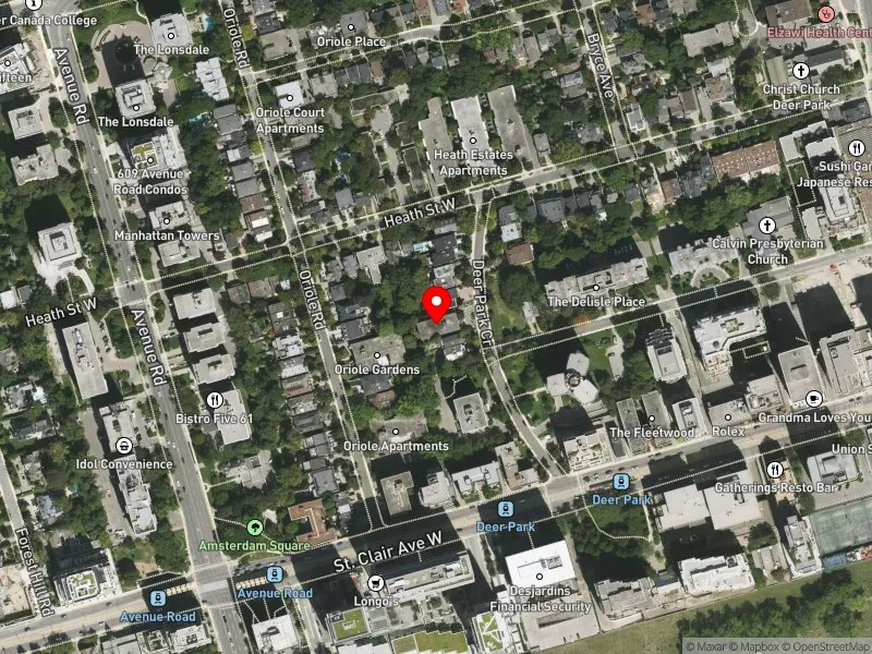 RentSafeTO apartment evaluation satellite view of 14 DEER PARK CRES in Toronto-St. Paul's, Toronto