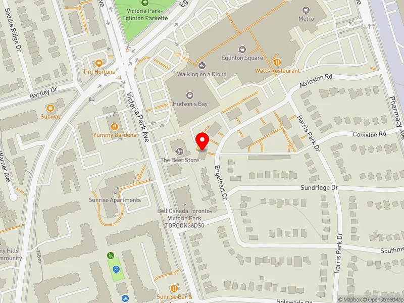 RentSafeTO apartment evaluation map view of 14 ENGELHART CRES in Scarborough Southwest, Toronto