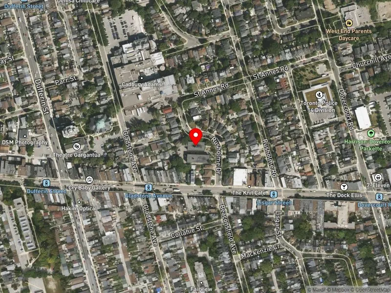 RentSafeTO apartment evaluation satellite view of 14 RUSHOLME DR in Davenport, Toronto