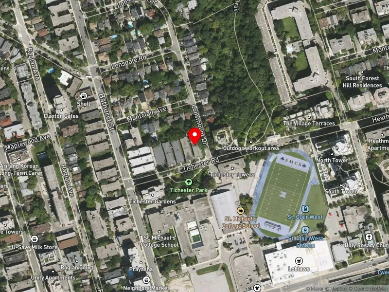 RentSafeTO apartment evaluation satellite view of 14 TICHESTER RD in Toronto-St. Paul's, Toronto