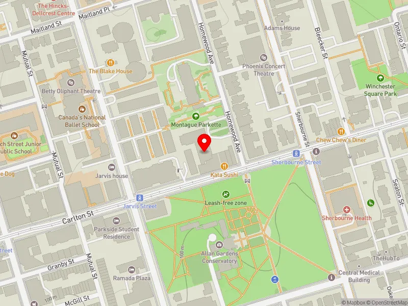 RentSafeTO apartment evaluation map view of 140 CARLTON ST in Toronto Centre, Toronto