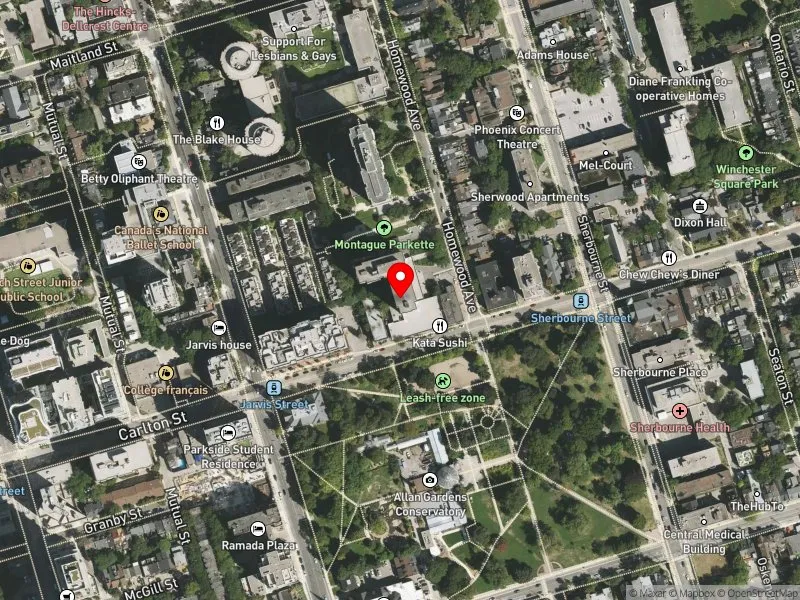 RentSafeTO apartment evaluation satellite view of 140 CARLTON ST in Toronto Centre, Toronto