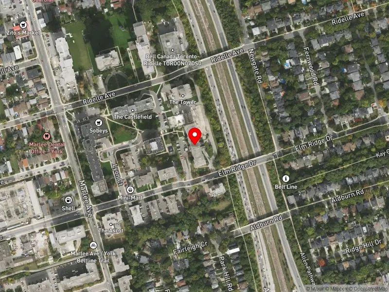RentSafeTO apartment evaluation satellite view of 140 ELM RIDGE DR in Eglinton-Lawrence, Toronto