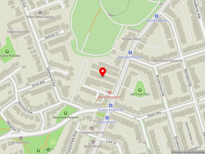 RentSafeTO apartment evaluation map view of 140 KINGSTON RD in Beaches-East York, Toronto