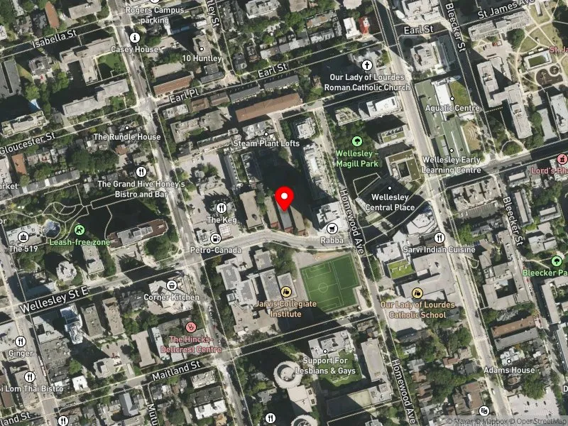 RentSafeTO apartment evaluation satellite view of 140 WELLESLEY ST E in Toronto Centre, Toronto