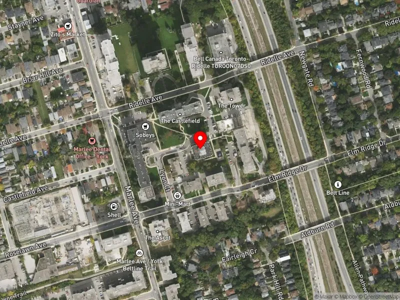 RentSafeTO apartment evaluation satellite view of 141 LYON CRT in Eglinton-Lawrence, Toronto
