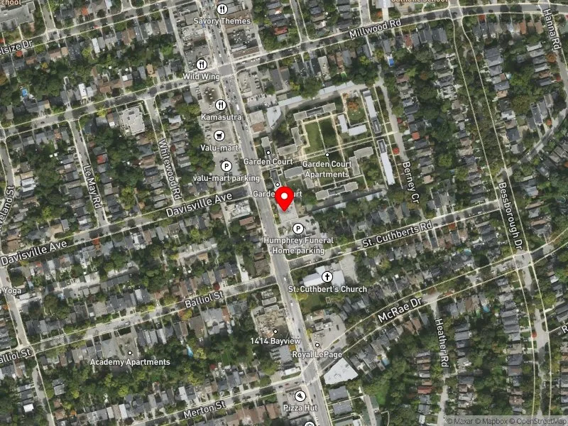 RentSafeTO apartment evaluation satellite view of 1425 BAYVIEW AVE in Don Valley West, Toronto
