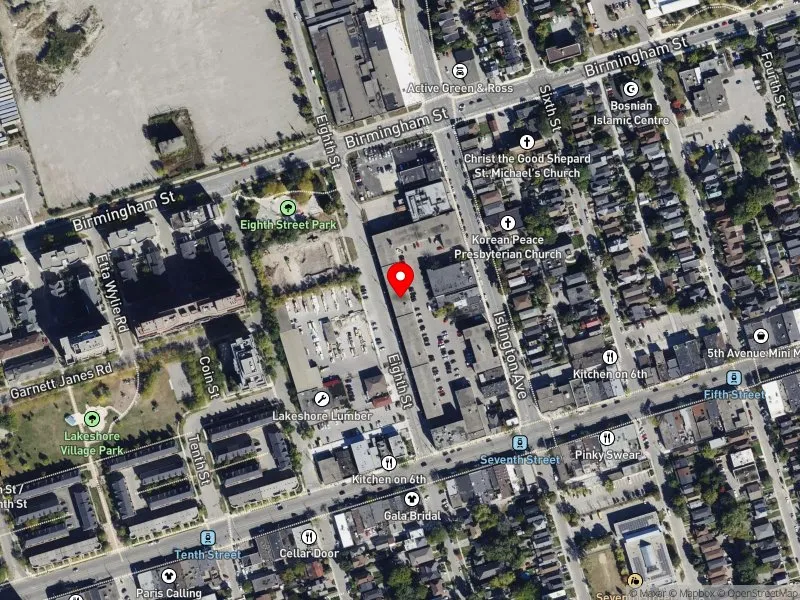 RentSafeTO apartment evaluation satellite view of 143 EIGHTH ST in Etobicoke-Lakeshore, Toronto