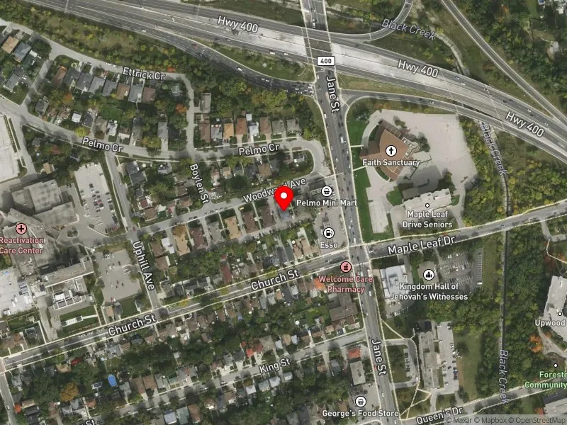 RentSafeTO apartment evaluation satellite view of 143 WOODWARD AVE in York South-Weston, Toronto
