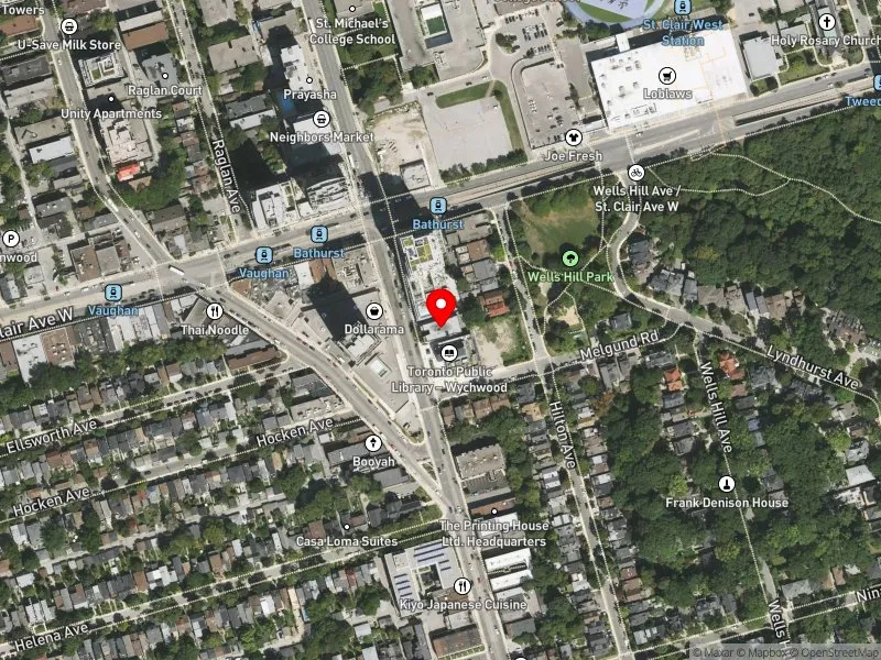 RentSafeTO apartment evaluation satellite view of 1435 BATHURST ST in Toronto-St. Paul's, Toronto