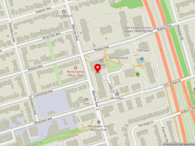 RentSafeTO apartment evaluation map view of 145 MARLEE AVE in Eglinton-Lawrence, Toronto