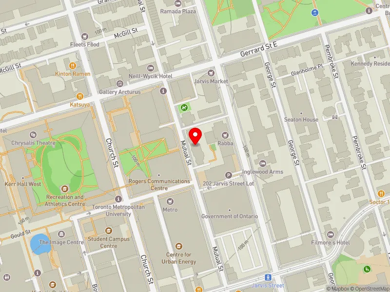 RentSafeTO apartment evaluation map view of 145 MUTUAL ST in Toronto Centre, Toronto