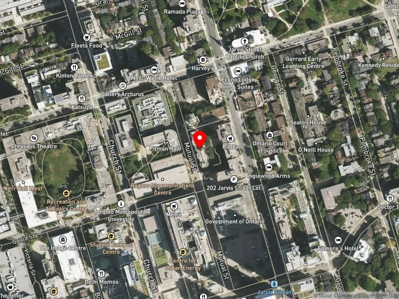 RentSafeTO apartment evaluation satellite view of 145 MUTUAL ST in Toronto Centre, Toronto