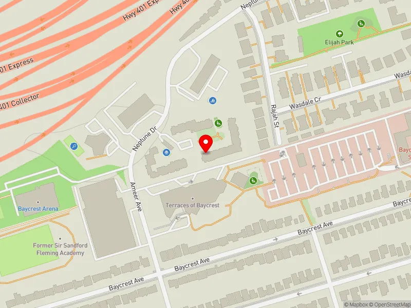 RentSafeTO apartment evaluation map view of 145 NEPTUNE DR in Eglinton-Lawrence, Toronto