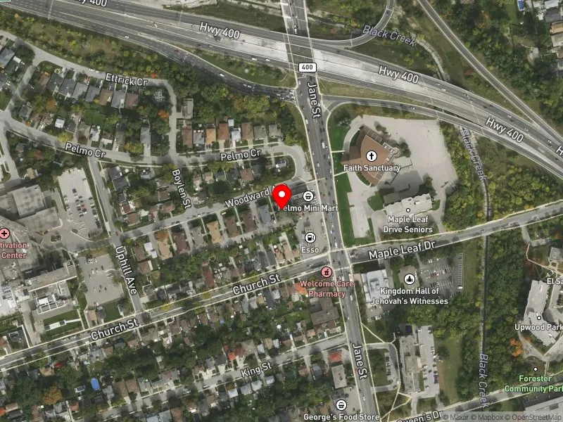 RentSafeTO apartment evaluation satellite view of 145 WOODWARD AVE in York South-Weston, Toronto