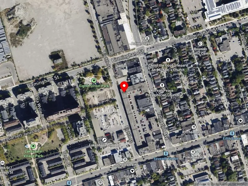 RentSafeTO apartment evaluation satellite view of 147 EIGHTH ST in Etobicoke-Lakeshore, Toronto