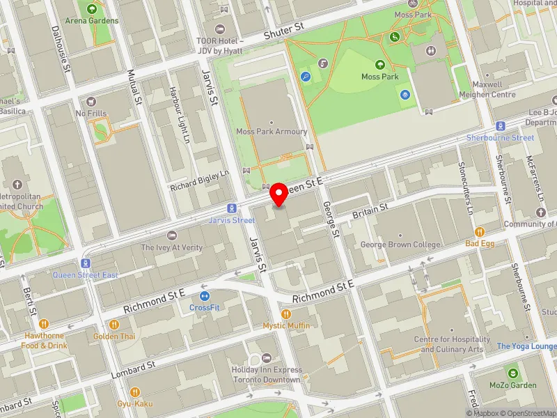 RentSafeTO apartment evaluation map view of 147 QUEEN ST E in Toronto Centre, Toronto