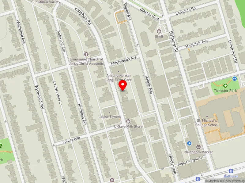 RentSafeTO apartment evaluation map view of 147 VAUGHAN RD in Toronto-St. Paul's, Toronto